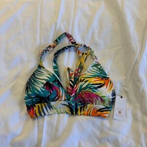 Shade & Shore Multicolor Leaf Print Bikini Top